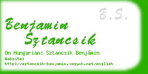 benjamin sztancsik business card
